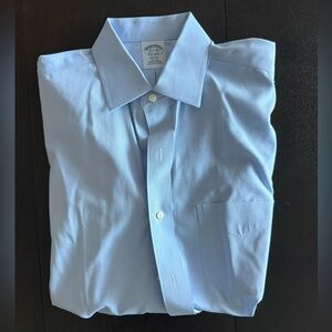 Brooks Brothers Regent Fit Dress Shirt 15.5-34 Light Blue Non-Iron Supima Cotton